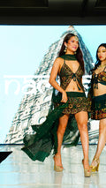 Emerald Goddess Ruffle Bollywood Set