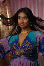 Load image into Gallery viewer, Lavender Dreams Anarkali Kimono Dress
