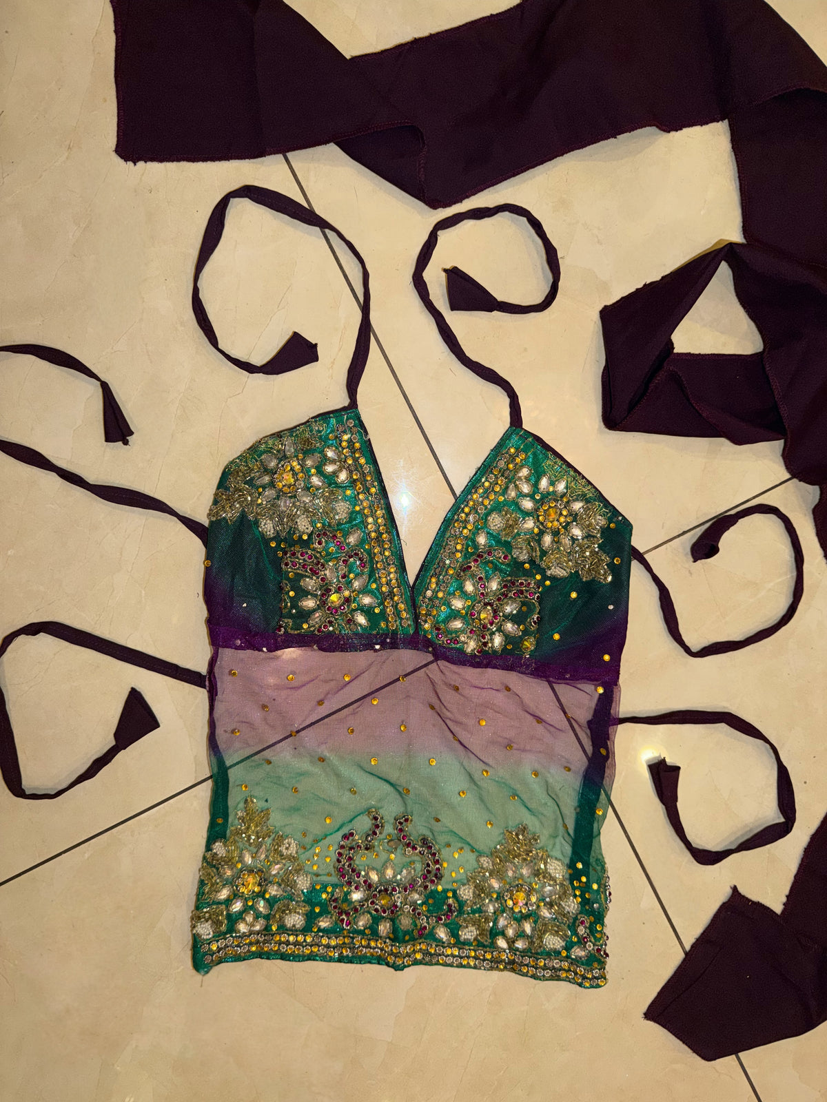 Cosmic Garden Saree Top