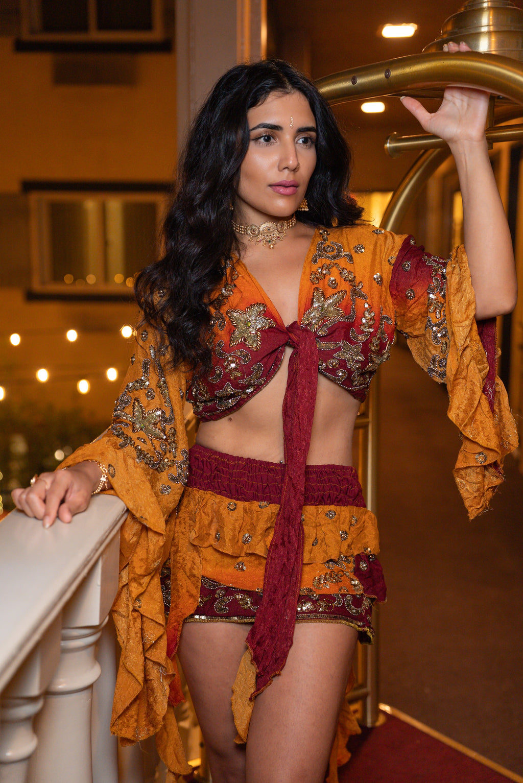 Fire Princess ruffle mini skirt set