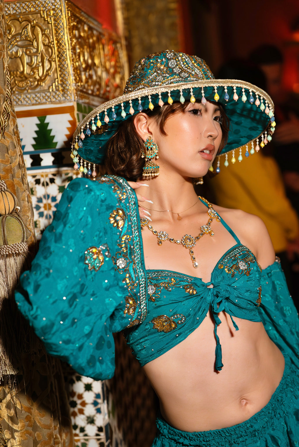 Turquoise Alchemy Lotus Mini Skirt Set