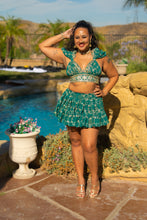 Load image into Gallery viewer, Teal Mermaid Micro Mini skirt set
