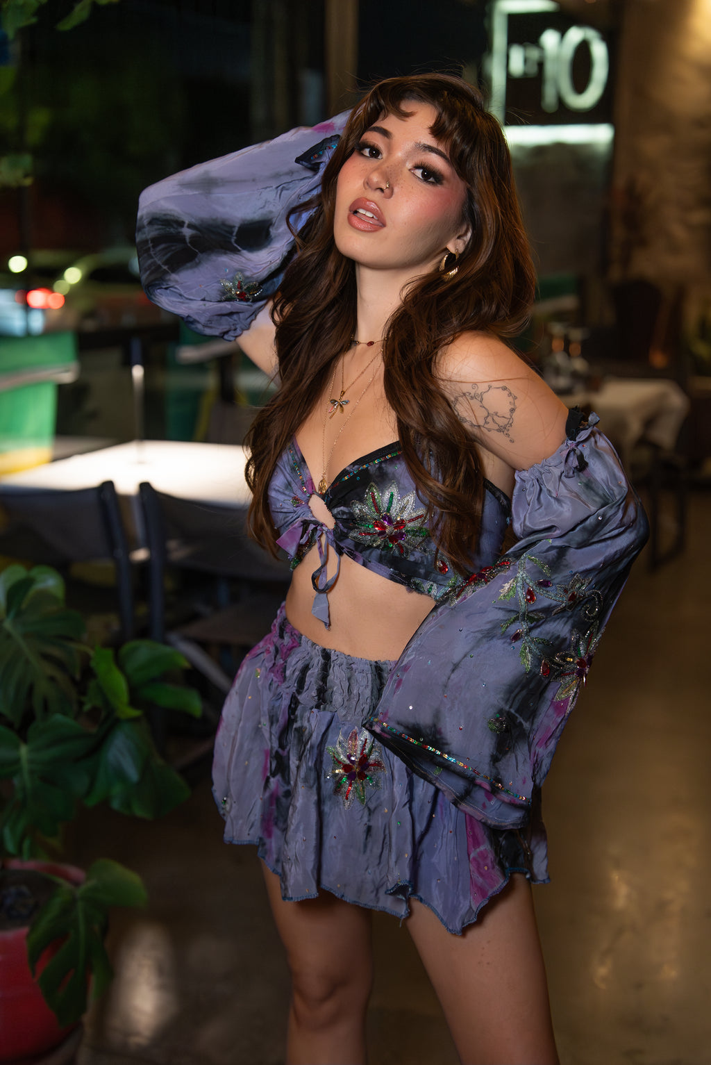 Cosmic Princess Lotus Mini Skirt Set