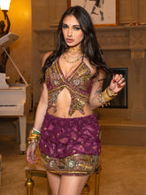 Load image into Gallery viewer, Amethyst Butterfly Ruffle Skirt Set
