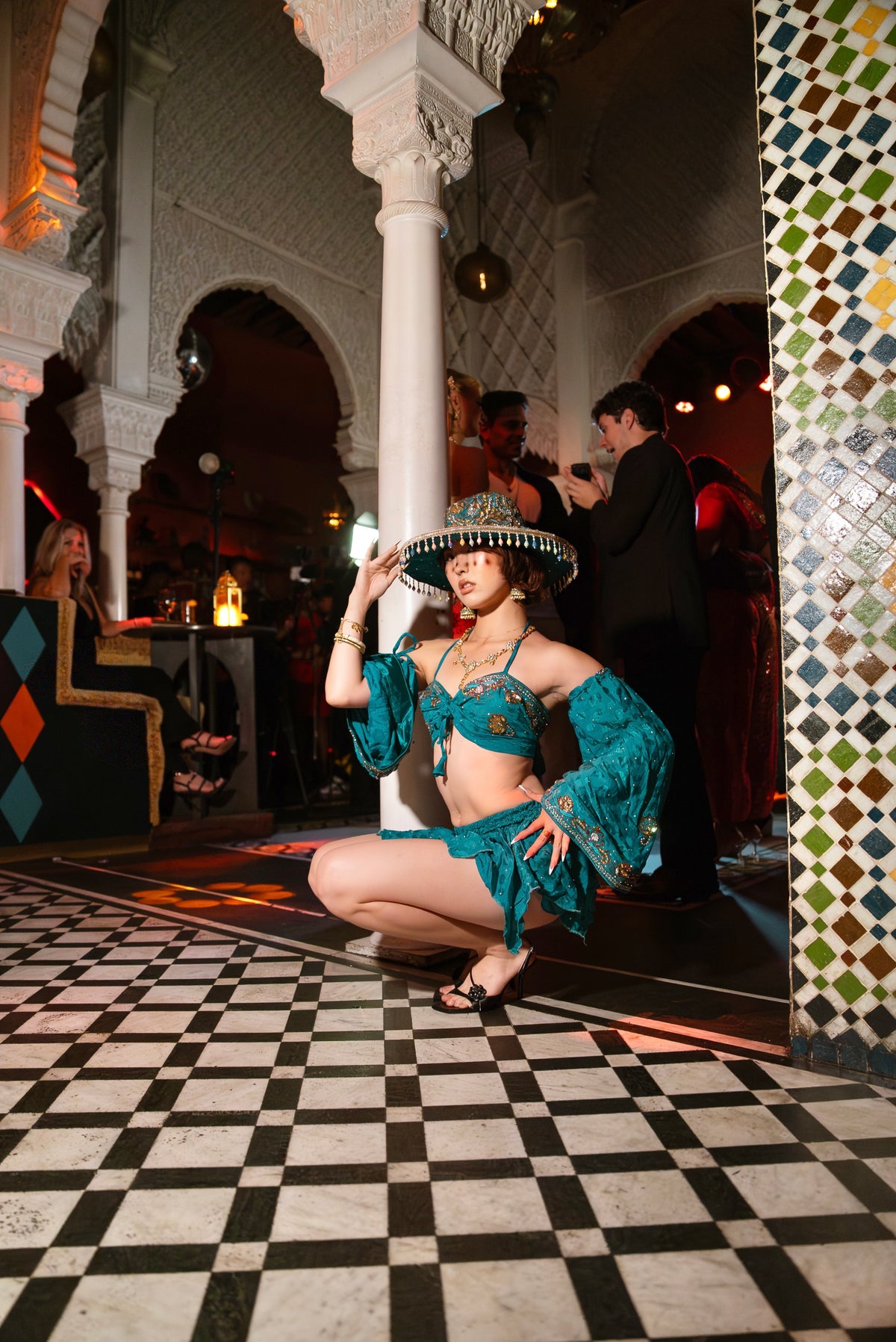 Turquoise Alchemy Lotus Mini Skirt Set