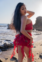 Load image into Gallery viewer, Fire Lotus Ruffle Mini Skirt Set
