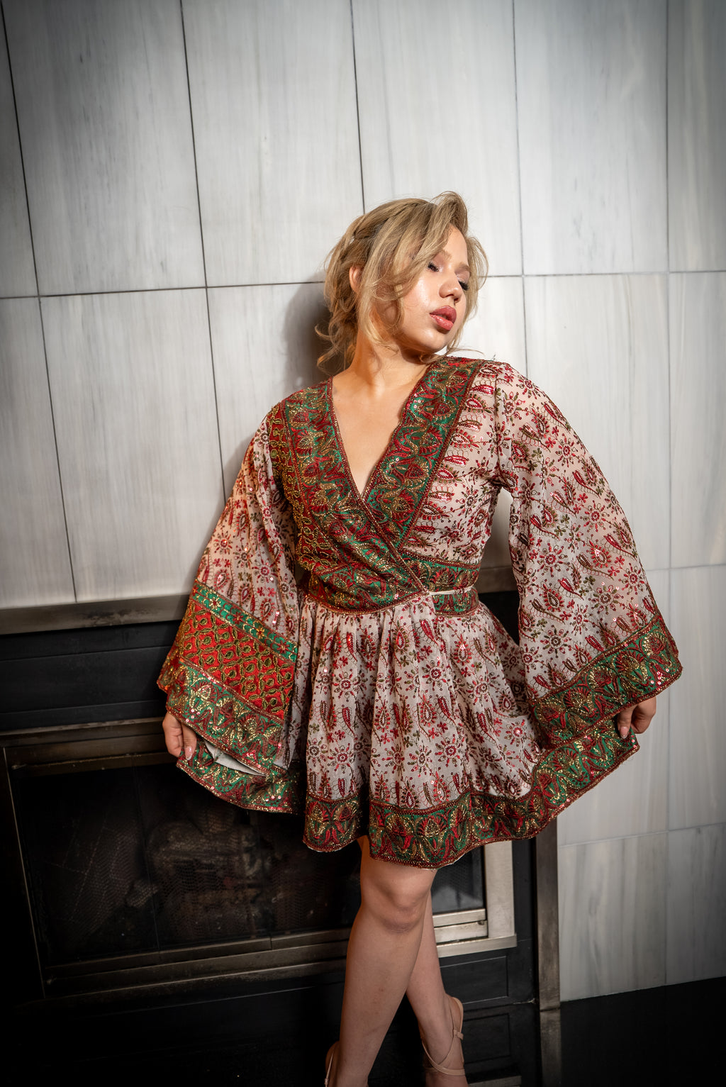 royal lotus babydoll dress