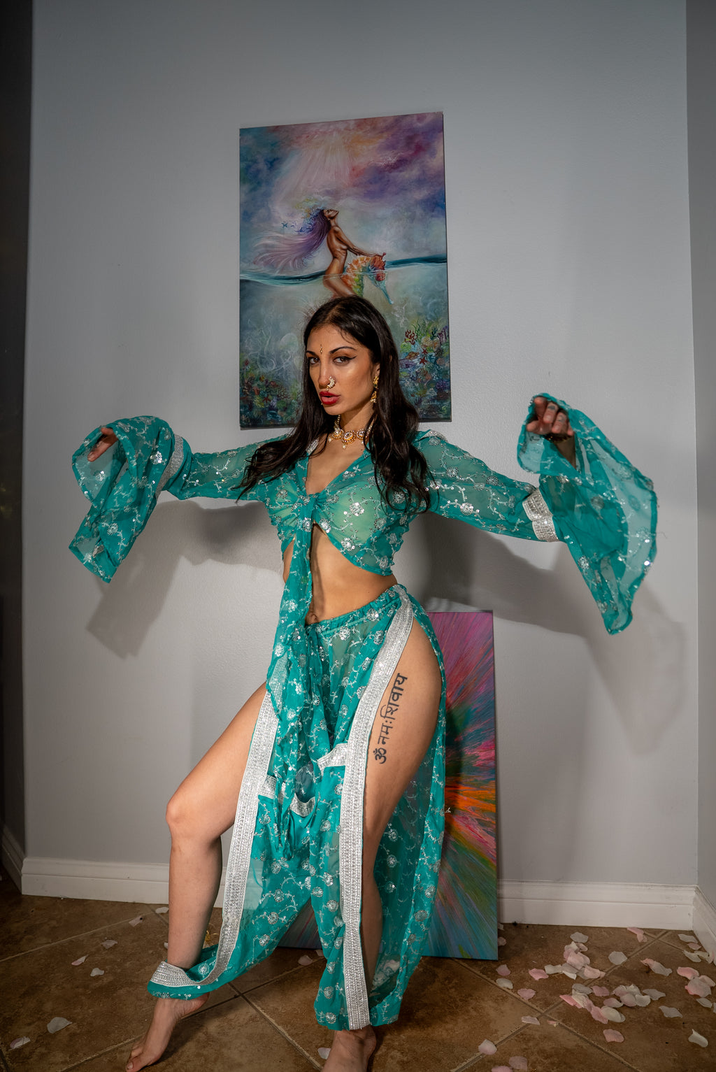 Turquoise Flowers Jasmine Set