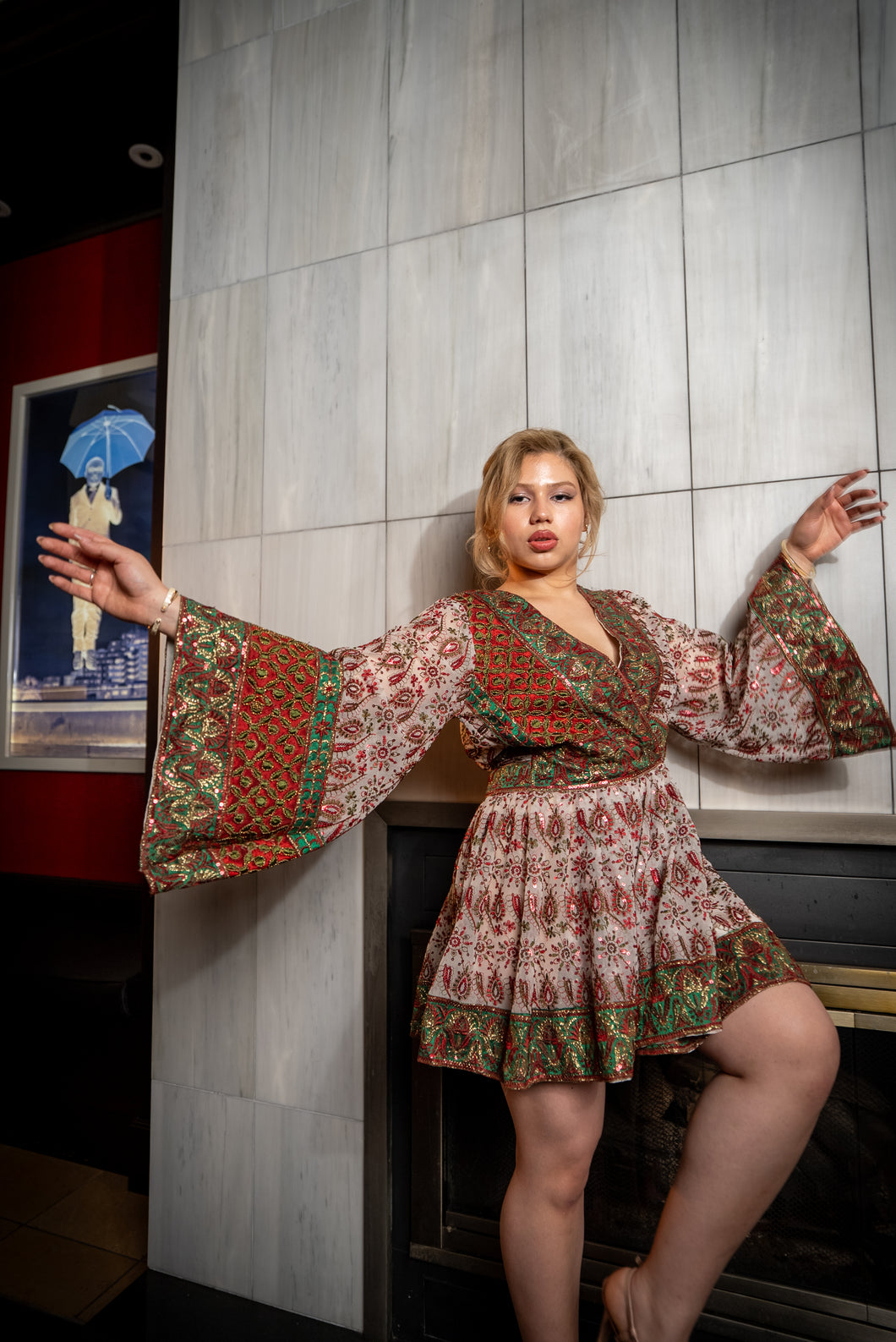 royal lotus babydoll dress
