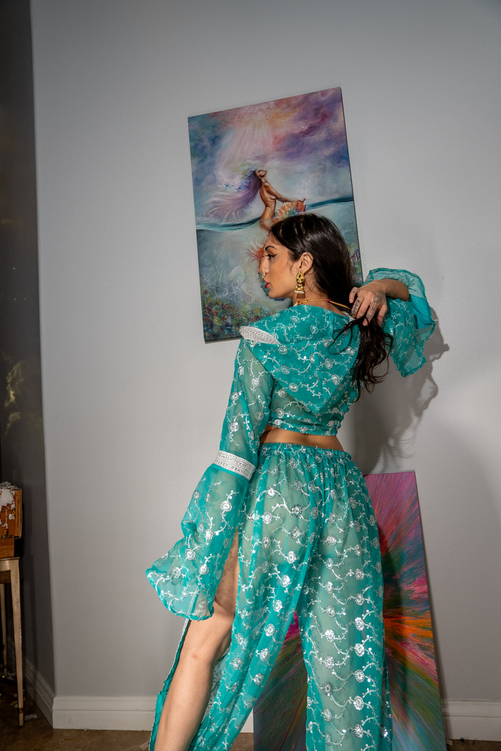 Turquoise Flowers Jasmine Set