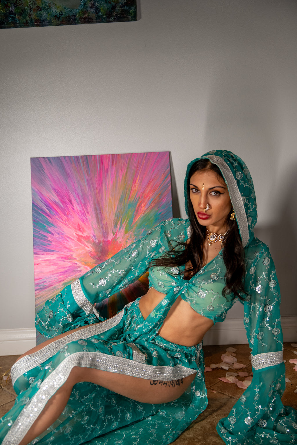 Turquoise Flowers Jasmine Set