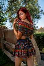 Load image into Gallery viewer, Bohemian Sapphire Mini Skirt Set
