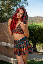 Load image into Gallery viewer, Bohemian Sapphire Mini Skirt Set
