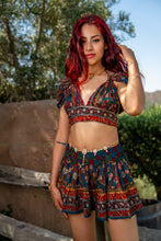 Load image into Gallery viewer, Bohemian Sapphire Mini Skirt Set

