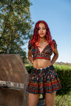 Load image into Gallery viewer, Bohemian Sapphire Mini Skirt Set
