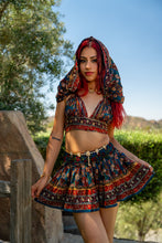 Load image into Gallery viewer, Bohemian Sapphire Mini Skirt Set
