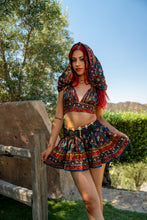 Load image into Gallery viewer, Bohemian Sapphire Mini Skirt Set
