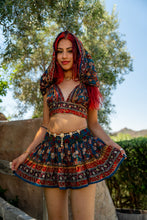 Load image into Gallery viewer, Bohemian Sapphire Mini Skirt Set
