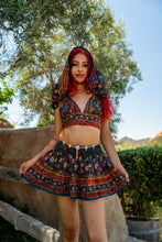 Load image into Gallery viewer, Bohemian Sapphire Mini Skirt Set
