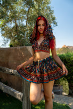 Load image into Gallery viewer, Bohemian Sapphire Mini Skirt Set

