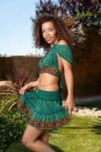 Load image into Gallery viewer, turquoise paradise mini skirt set
