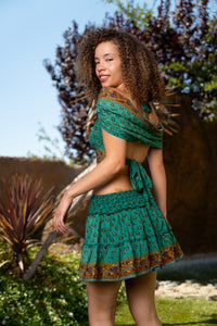 turquoise paradise mini skirt set