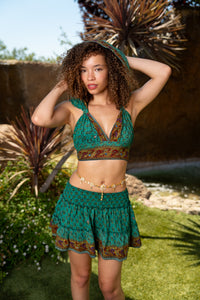 turquoise paradise mini skirt set