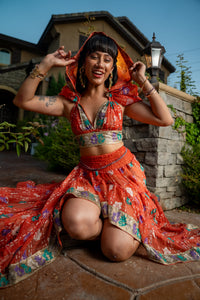 Saffron Rose Bollywood Set
