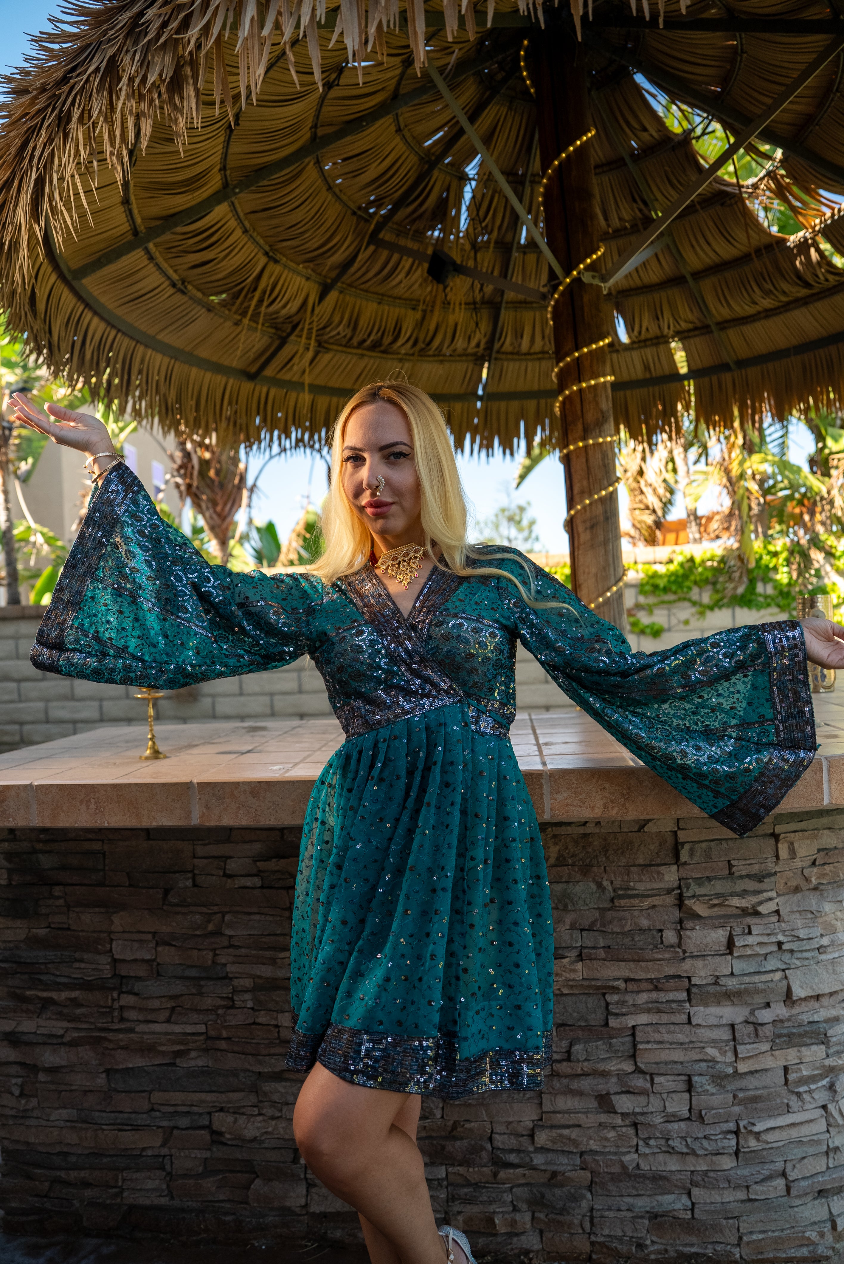 Poseidon Noir Baby Doll Dress