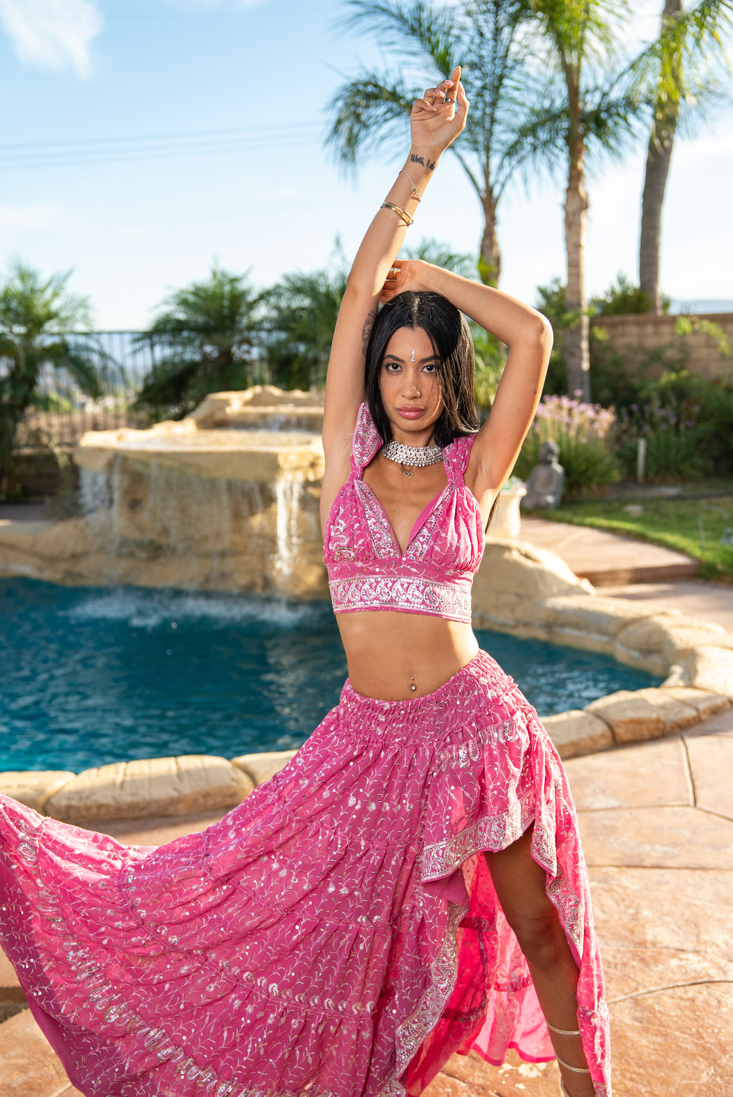Pink Lotus Bollywood Set