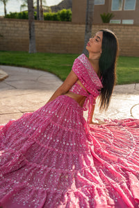 Pink Lotus Bollywood Set