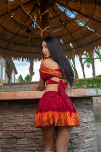Zebra Fire Mini Skirt Set