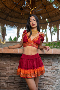 Zebra Fire Mini Skirt Set