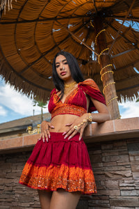 Zebra Fire Mini Skirt Set