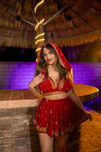 Load image into Gallery viewer, bohemian roses mini skirt set
