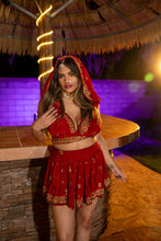 Load image into Gallery viewer, bohemian roses mini skirt set
