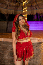 Load image into Gallery viewer, bohemian roses mini skirt set
