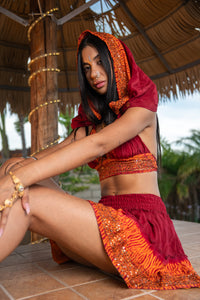 Zebra Fire Mini Skirt Set