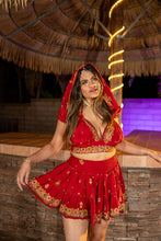 Load image into Gallery viewer, bohemian roses mini skirt set
