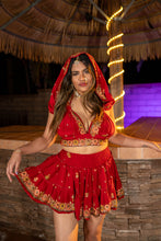 Load image into Gallery viewer, bohemian roses mini skirt set
