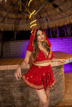 Load image into Gallery viewer, bohemian roses mini skirt set
