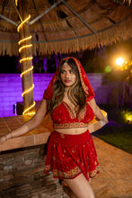 Load image into Gallery viewer, bohemian roses mini skirt set
