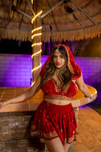 Load image into Gallery viewer, bohemian roses mini skirt set
