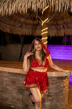 Load image into Gallery viewer, bohemian roses mini skirt set
