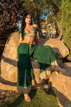 Load image into Gallery viewer, Emerald Gold Sharara Pants Set
