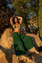 Load image into Gallery viewer, Emerald Gold Sharara Pants Set
