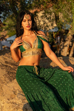 Load image into Gallery viewer, Emerald Gold Sharara Pants Set
