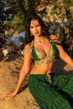 Load image into Gallery viewer, Emerald Gold Sharara Pants Set
