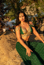 Load image into Gallery viewer, Emerald Gold Sharara Pants Set
