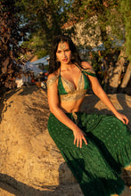 Load image into Gallery viewer, Emerald Gold Sharara Pants Set
